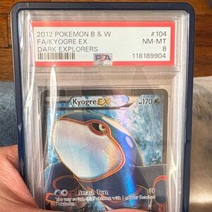 PSA 8 Pokemon Kyogre EX Card - Blue and Red Holographic